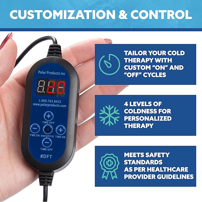 Polar Active Ice® 3.0 Cold Therapy System w/Programmable Timer, Extended Coverage Back, Hip and Limb Compression Pad, 9 Quart Cooler, Quiet Pump, Strong Cryotherapy Pain Relief Treatment