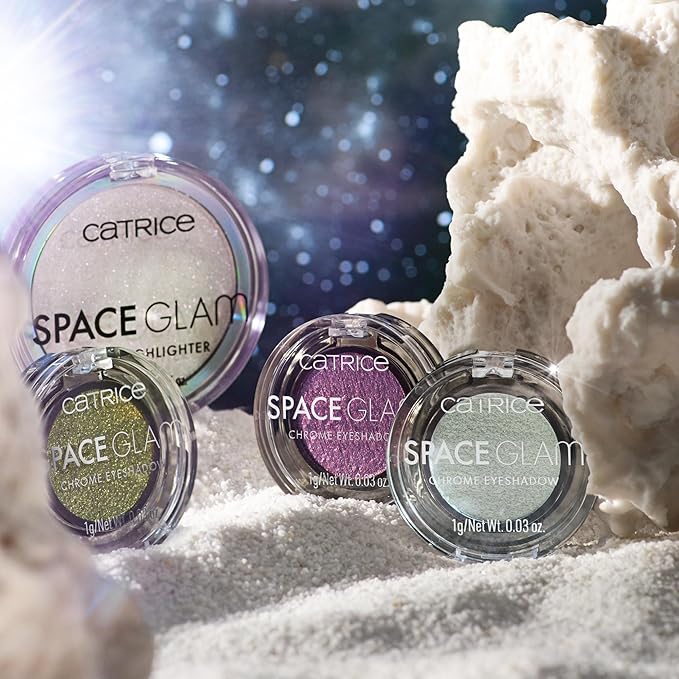 Catrice | Space Glam Holo Highlighter | Iridescent, Multichrome, Highly Pigmented | Pink, Gold & Green Shimmer Effect | Vegan & Cruelty Free