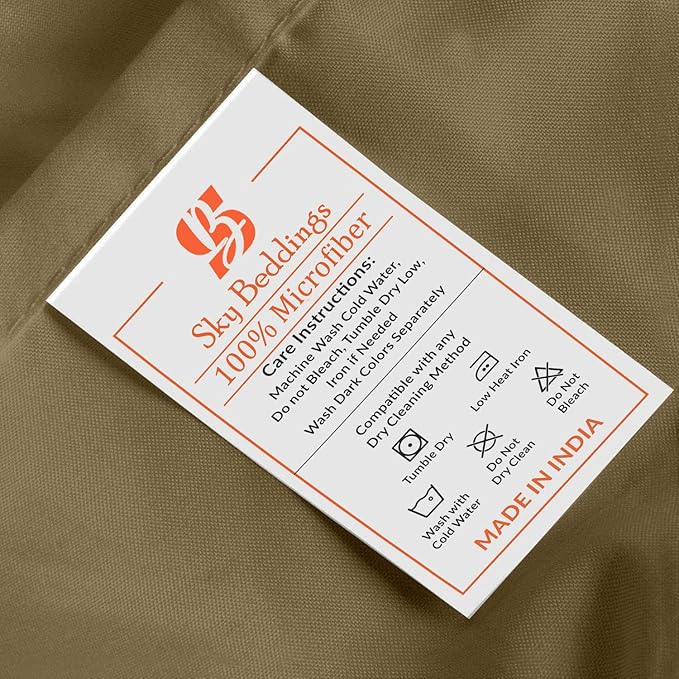SKY BEDDINGS Queen Pillowcase Set of 2 - Soft Brushed Microfiber Pillow Cases with Envelope Clouser - Wrinkle-Free, Fade-Resistant Pillow Covers - 20 x 30 Inches, Taupe