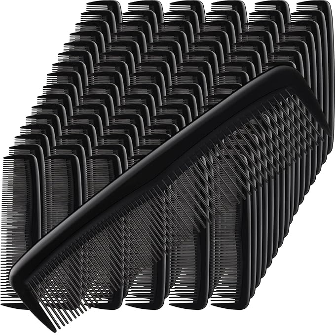 Mimorou 150 Pieces Hair Combs Bulk Black Plastic Pocket Hair Combs 5 Inch Fine and Wide Tooth for Women and Men, Hotel, Travel, Charity, Homeless, Nursing Home