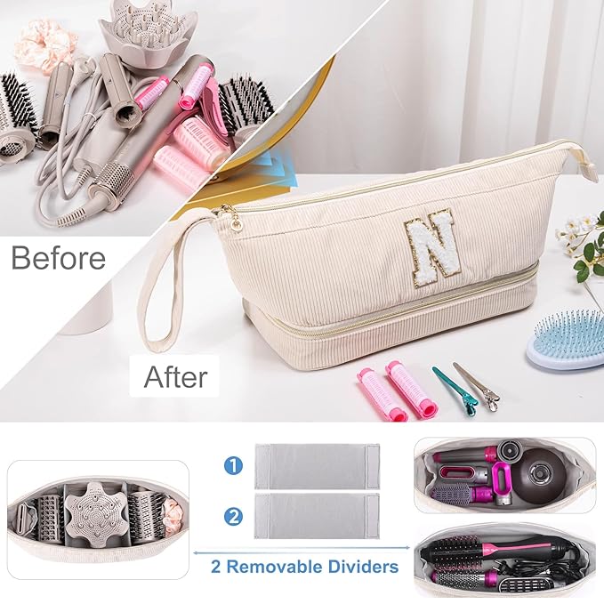 Shark FlexStyle/SmoothStyle Personalized Hair Dryer Case - Travel Carrying Case with Hair Dryer Bag, Air Wrap Dryer, Flat Curling Iron Organizer