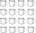 Set of 16 Ceramic Campfire Mugs – 15 Oz, White – Coffee & Tea Cups for Home, Work, Travel, Camping – Customizable, Great for DIY, Events, Companies