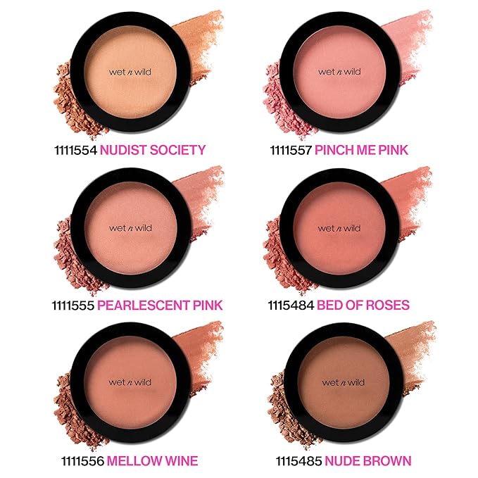 wet n wild Color Icon Blush, Effortless Glow & Seamless Blend infused with Luxuriously Smooth Jojoba Oil, Sheer Finish with a Matte Natural Glow, Cruelty-Free & Vegan - Pearlescent Pink