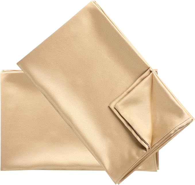 uxcell 2 Pack Silk Satin Pillowcase for Hair and Skin, Cool, Silky, Soft Breathable Pillow Cases Queen Size 20x30 Inch Sateen Pillowcase Caramel with Envelope Closure