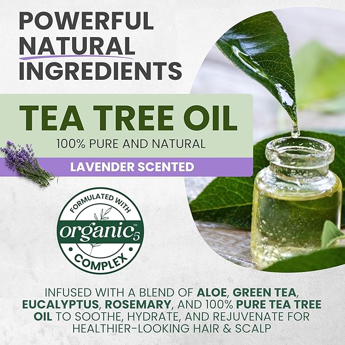 Pure Tea Tree Oil Hair Mask & Scalp Treatment, Deep Conditioner for Damaged & Dry Hair, Hydrates & Soothes Itchy, Scalp Psoriasis Relief, Men & Women, Paraben & Sulfates Free