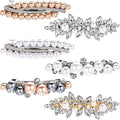 Geyoga 6 Pieces Vintage Hair Barrettes for Women Retro Flower French Pearl Crystal Rhinestones Clips Hair Pins for Women Styling Accessories(Stylish Style)
