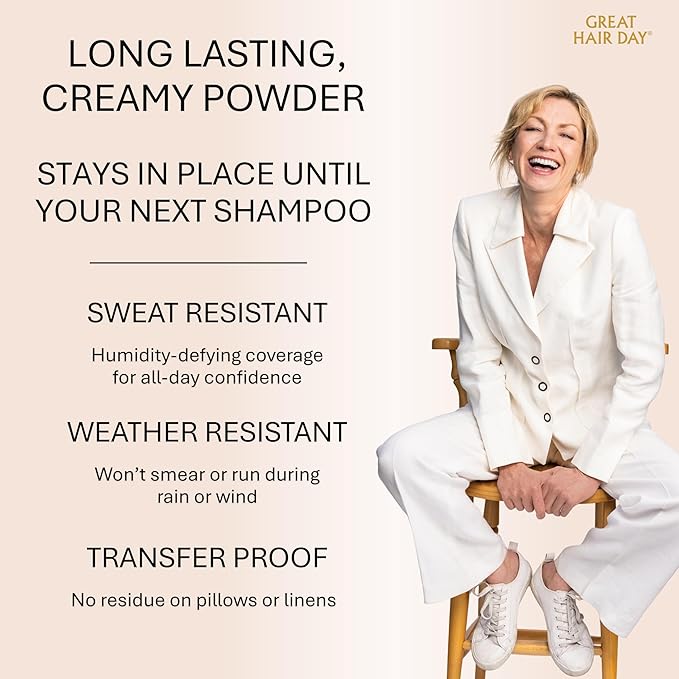 Joan Rivers Great Hair Day Root Touch Up Powder – Fill-in Powder for Thicker, Fuller Looking Hair (Salt Pepper)