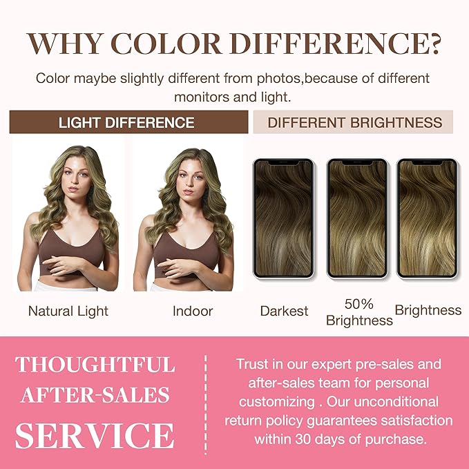 GOO GOO Clip in Hair Extensions Real Human Hair, Remy Human Hair Extensions Clip ins for Women, Natural Human Hair, 18inch 130g 7Pcs, 3/8/613 Balayage Walnut Brown to Ash Brown and Bleach Blonde