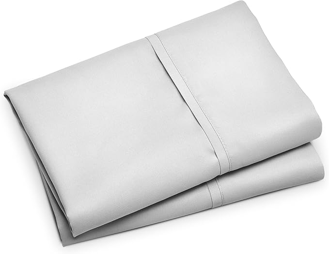 Bare Home Microfiber Pillow Cases - King Size Set of 2 - Cooling Pillowcases - Double Brushed - Light Grey Pillowcases 2 Pack - Easy Care (King Pillowcase Set of 2, Cloud Grey)