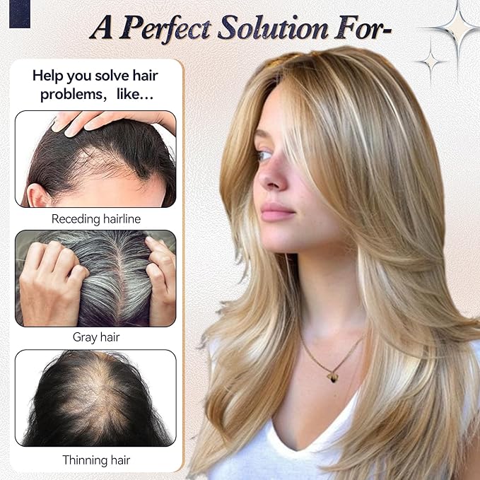 starluck Human Hair Toppers for Women with Thinning Hair, 14 Inch Real Hair Topper, 4.6x4 Inch SilkHug Swiss Lace Base Hairpiece, With Bangs (Ombre Ash Blonde)