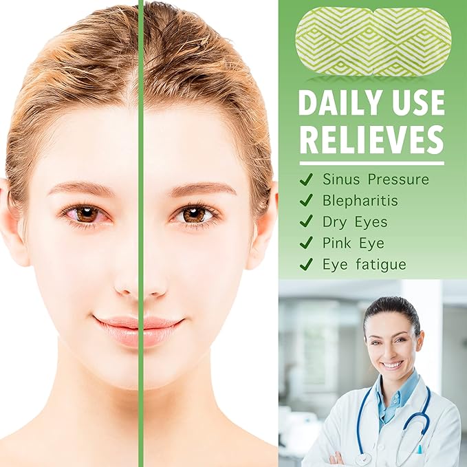 Steam Eye Masks, 20 Packs Heated Eye Mask for Dry Eyes, Puffy Eyes, Dark Circles, Disposable Moist Warm Eye Mask for Sleeping, Relief Eye Fatigue Hot Sleep Eye Mask, Unscented