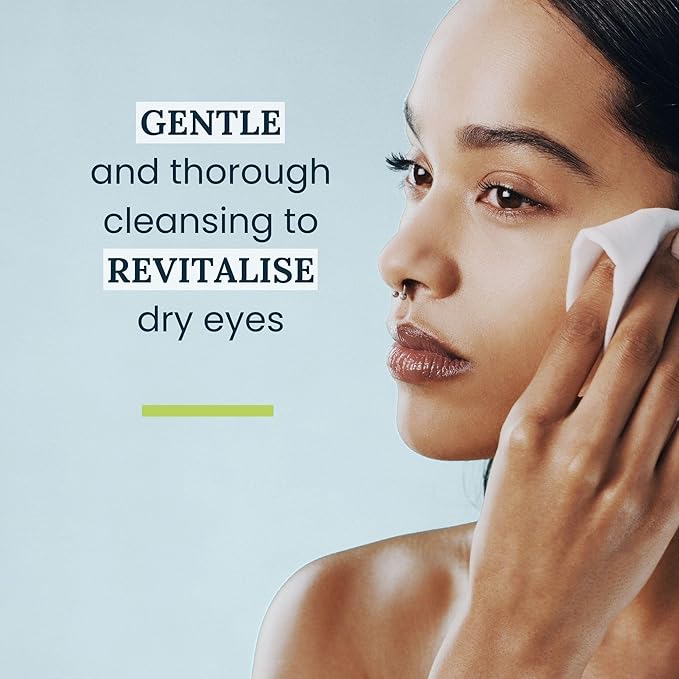 NOVEHA 60PCs Tea Tree Oil Eyelid & Lash Wipes | With Hyaluronic Acid, Green Tea & Chamomile For Blepharitis, Itchy & Stye Eyes, Individually Wrapped, Natural Eyelash Makeup Remover & Daily Cleanser