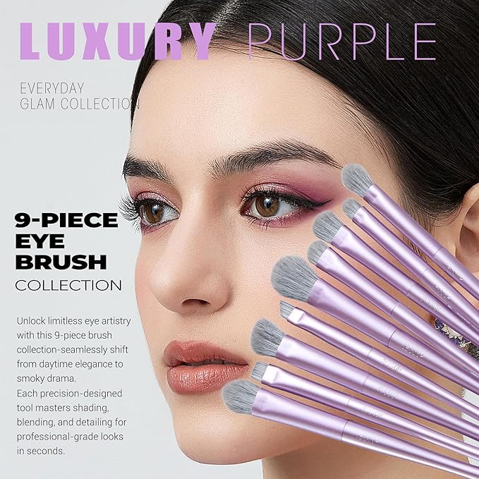 Jessup Makeup Brushes Set Professional 14pcs Vegan Make Up Brushes, Foundation Eyeshadow Concealer Contour Powder Blush Blending Eyeliner Brush, Premium Synthetic Fiber, Luxury Purple T512