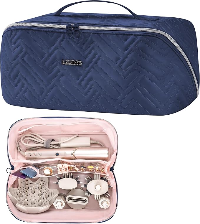 Leudes Hair Tools Travel Bag for Shark Flexstyle Portable Shark Hair Air Wrap Dryer Case (Navy Blue)