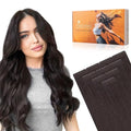 DOORES Injected Human Hair Extensions Tape in Invisi Edge, Dark Brown 10pcs Injection Tape-ins 25g 18 Inch, Invisible Injected Tape in Extensions Natural Virgin Hair Thick Ends