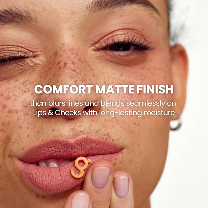 COLORGRAM NUDE BLUR TINT 17 RIPEN PEACH | Soft Velvet Matte Liquid Lipstick & Cheek Tint | Lightweight Blurring Tint for a Smooth & Airbrushed Finish | Long-Lasting & Non-Sticky Formula