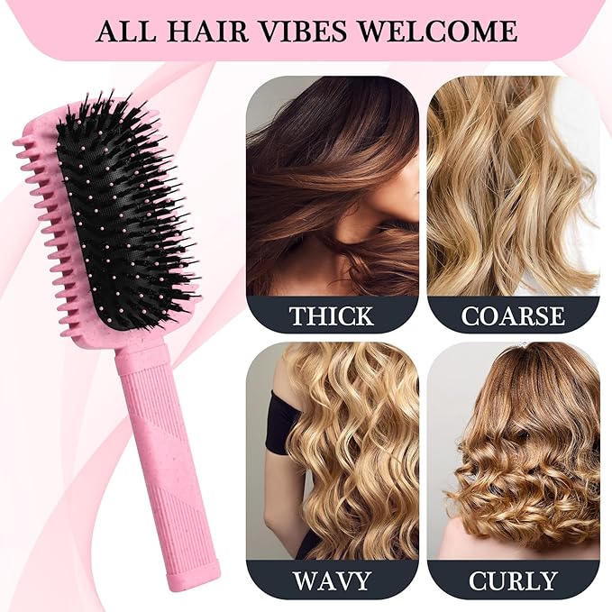 Curl Defining Brush Pink, Volume Curly Hair Brush for Effortlessly Detangling Shaping and Styling Women's Curls, Waves & Coils, Curly Hair Products, Reduce Frizz