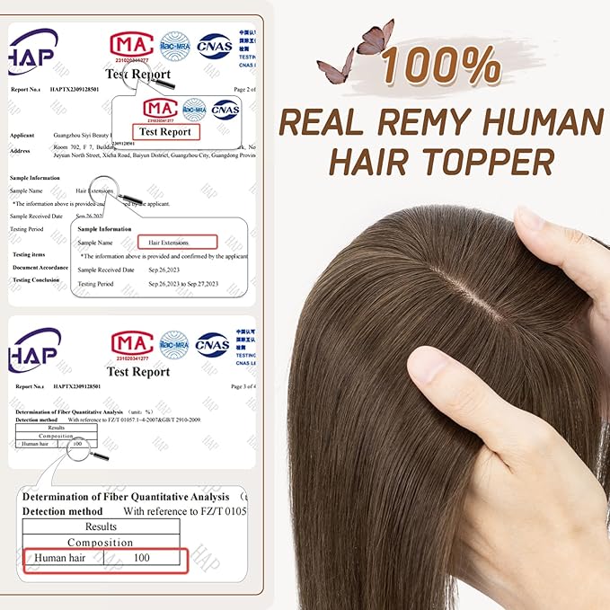 Rich Choices Real Human Hair Toppers for Women With Bang 100% Remy Human Hair Topper for Thinning Hair Clip in Silk Base Hair Topper 6 Inch #2R Chocolate Brown