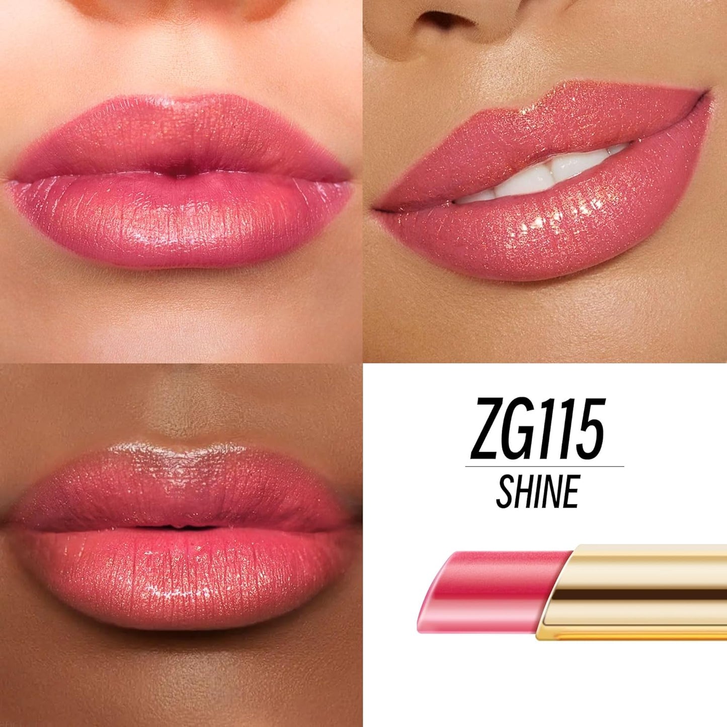 Red Pink Lipstick Moisturizing for Women Shimmer Tinted Lip Balm Hydrating Nourishing Lip Gloss Vegan& Cruelty Free Lip Makeup, ZG115 Shine