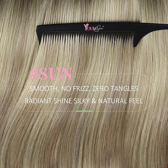 YoungSee Balayage Tape in Hair Extensions Human Hair Ash Blonde with Platinum Blonde Ombre Tape in Extension Ombre Hair Extensions Real Human Hair Tape in for Women Invisible 16In 50g 20pcs