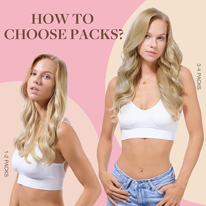 GOO GOO Tape in Hair Extensions Human Hair, 16/22 Light Blonde Highlighted Golden Blonde, 16inch 50g 20pcs, Thick Ends Straight Seamless Tape in, Invisible Tape in Hair Extensions Human Hair