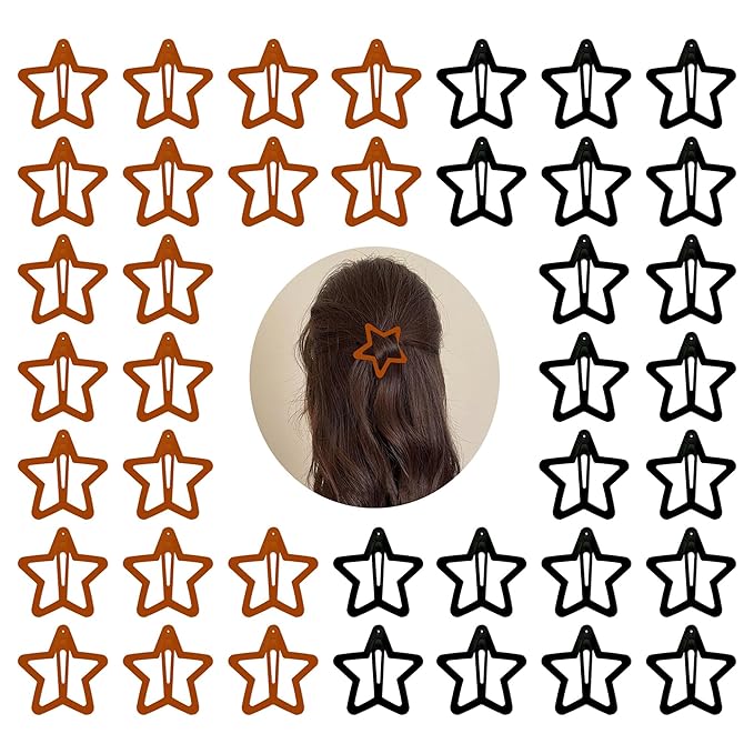 40PCS Large Hair Clips for Women – 2.36 Inch Star Snap Hair Clips, Big barrettes for Thick Hair