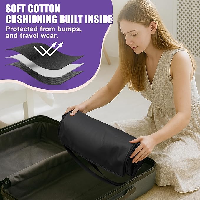 Hair Tools Travel Bag, Hair Tool Organizer with Large Heat Resistant Mat, Hair Dryer Curling Iron Travel Case for Flat Irons, Straighteners and Haircare Accessories