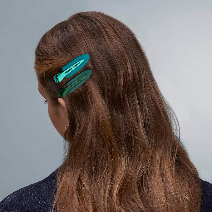 10 Pcs Creaseless No Crease No Bend Flat Hair Clips For Styling Non Slip Makeup Clips For Women Salon Hairstyle,Matte Brown Dark Blue Purple Green