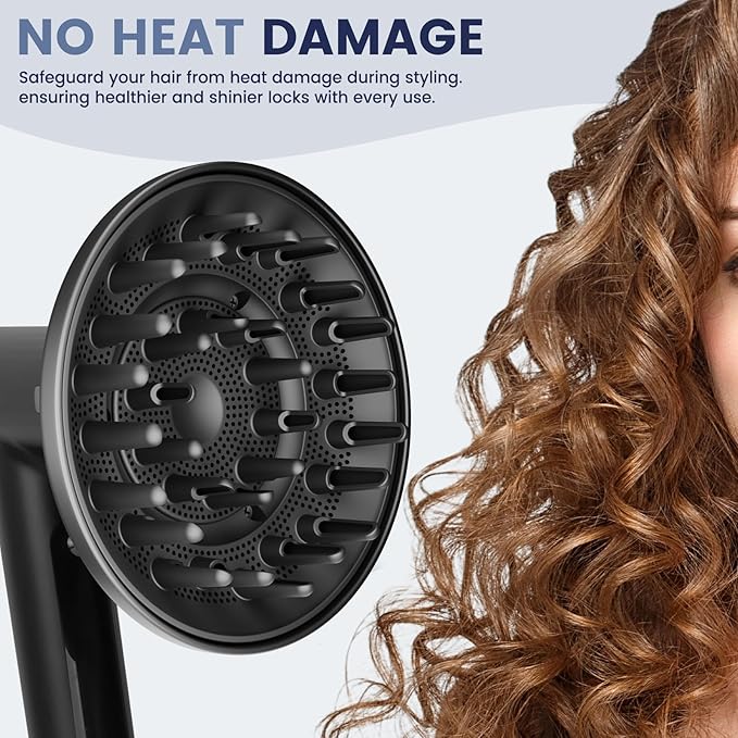 Large Diffuser Attachment for Shark SpeedStyle Hair Dryer, Upgraded Bigger Diffuser for Shark Speed Style Pro/Pro Flex, Dryer Faster and Define Curls Hair, Black