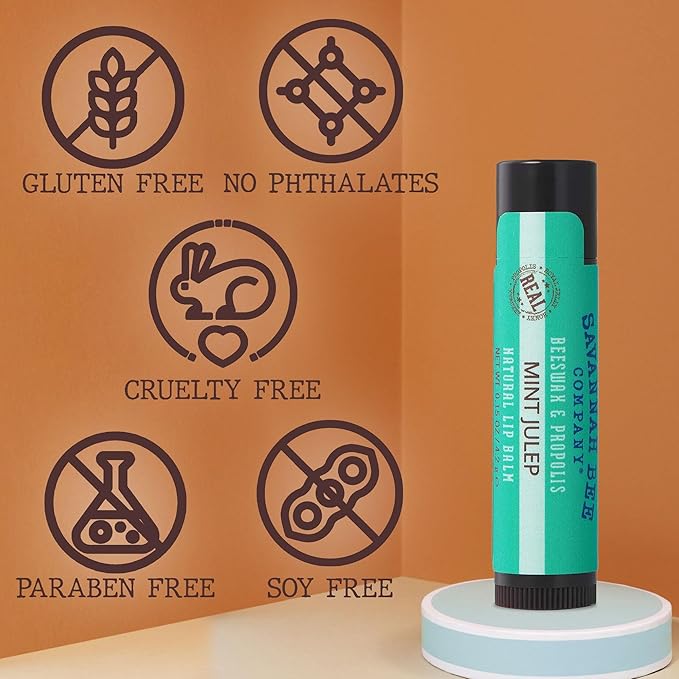 Savannah Bee Company Lip Balm - Lip Moisturizer for Chapped Lips - Hydrating Lip Balm with Pure Honey