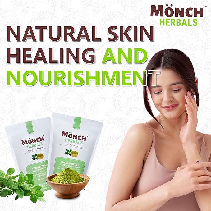 Tulsi Powder for Skin and Hair Care - Holy Basil Pure & 100% Natural Ayurvedic Leaves, 227g