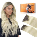DOORES Clip in Hair Extensions, Light Ash Brown to Ash Blonde 150g 9pcs 16 Inch, Remy Human Hair Extensions, Natural Silky Straight Thick Hair
