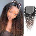T1B/2/30 Ombre Water Wave Closure 5x5 100% Real Human Hair 20 Inch Chestnut Brown Ombre Water Wave Transparent Lace Closure