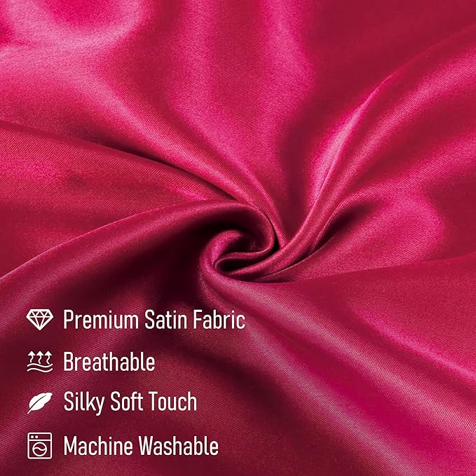 Tyfitb Satin Pillowcase Set for Hair & Skin Care – Cooling, Hypoallergenic, Anti-Frizz, Wrinkle-Free – Soft, Luxurious Pillowcases with Envelope Closure – 2-Pack, Standard Size 20x26, Gift-Ready