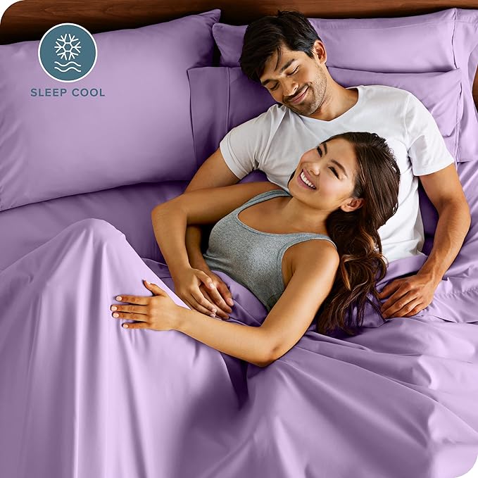 Bare Home Microfiber Pillow Cases - Queen Size Set of 2 - Cooling Pillowcases - Double Brushed - Easy Care - Envelope Closure (Queen Pillowcase Set of 2, Lavender)