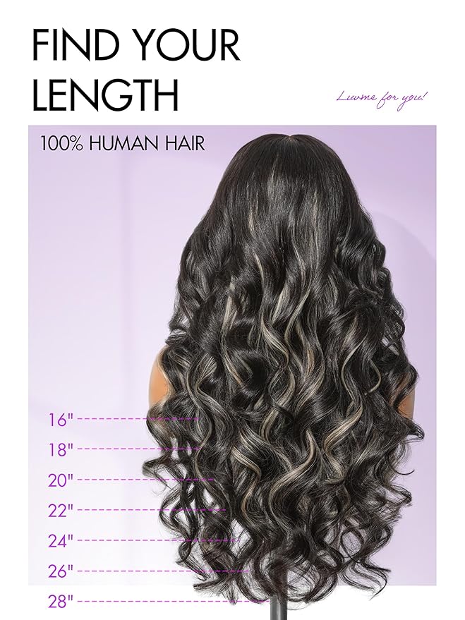 LUVME HAIR 7x6 HD Lace All-Day Comfort Wig 200% Density Hair PartingMax Lace Wigs Mix Blonde Highlight Color Loose Body Wave Lace Front Wigs Human Hair Pre Cut Plucked Lace Frontal Glueless 20 Inches