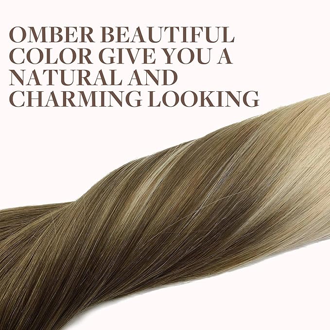 GOO GOO Clip in Hair Extensions Real Human Hair, Remy Human Hair Extensions Clip ins for Women, Natural Human Hair, 16inch 120g 7Pcs, 9/60 Balayage Ash Brown to Platinum Blonde