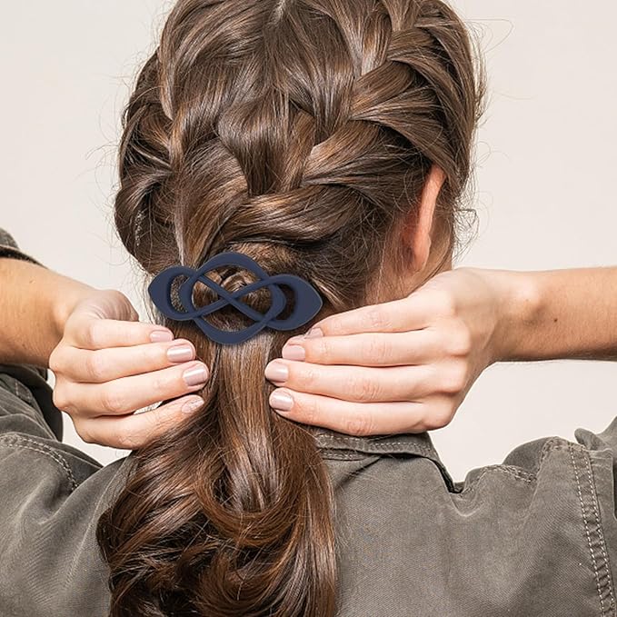Navy Blue Hair Barrettes for Women 4packs Hair Clips French Hair Barrette Clip for Girls Vintage Hair Clips for Thick Thin Long Short Hair Stylish Hair Accessories for Women Girls