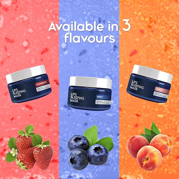 Lip Mask Overnight with Hyaluronic Acid & Collagen, Lip Sleeping Mask for Dry Cracked Lips, Moisturizing, Hydrating, Exfoliating Night Treatment for Lip Care (Peach)