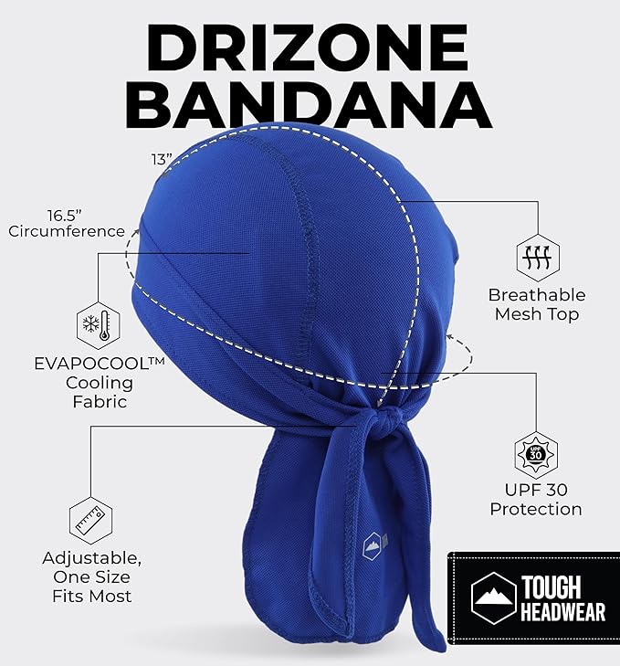 Cooling Helmet Liners - Do Rag Skull Caps for Men - Cooling Head Wraps, Hard Hat Liner - Motorcycle Pirate Bandana
