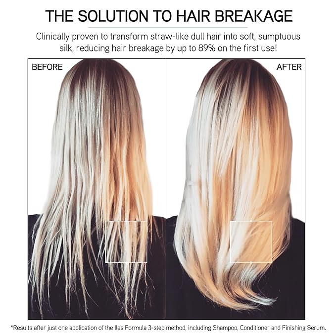 ILES FORMULA Signature Collection Deep Repair Shampoo & Conditioner w/Finishing Serum Blow Dry Cream for Dry, Damaged, Frizzy Hair - Hydrating Hair Care for Less Breakage & Healthy Hair Growth