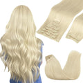 GOO GOO Clip in Hair Extensions Real Human Hair, Remy Human Hair Extensions Clip ins for Women, Natural Human Hair, 20inch 150g 9Pcs, 60A Platinum Blonde