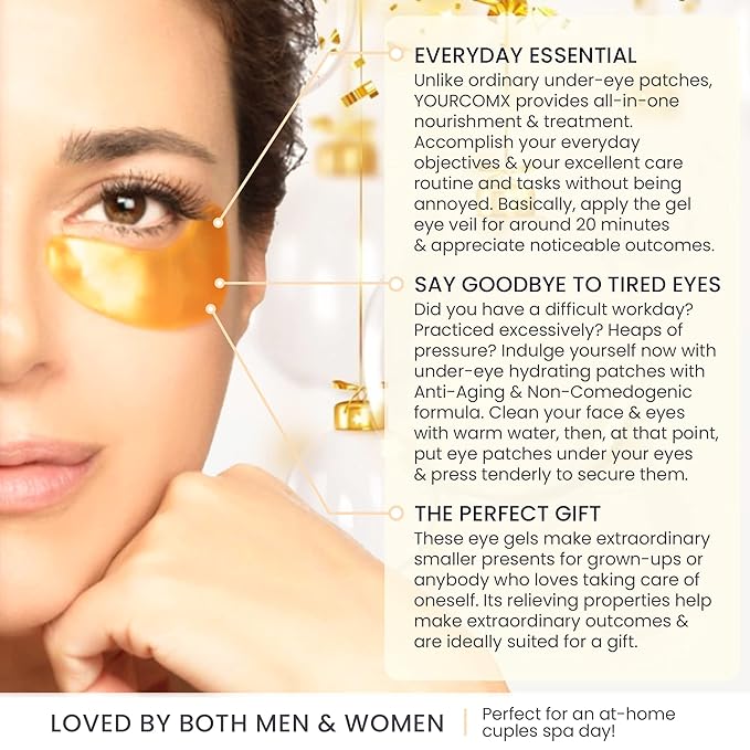Eye Mask Under Eye Patches for Puffy Eyes & Dark Circles 20 Pairs Eye Gels Pads Reduce Wrinkles Treatments - Eye Bags Refresh Your Skin
