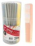 DONNA 9" Style Comb, Pastel Assorted (48 Pack) – Long Styling Comb with Dual-Density Teeth for Cutting, Blending & Finishing – Salon Bulk