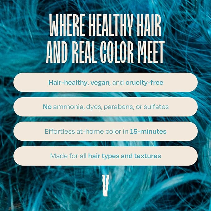 Overtone Semi Permanent Hair Color Conditioner, Vibrant Teal, 8 oz, Nourishing, Damage-Free, Color Depositing Mask for All Hair Types with Shea Butter & Coconut Oil, Vegan & Cruelty-Free