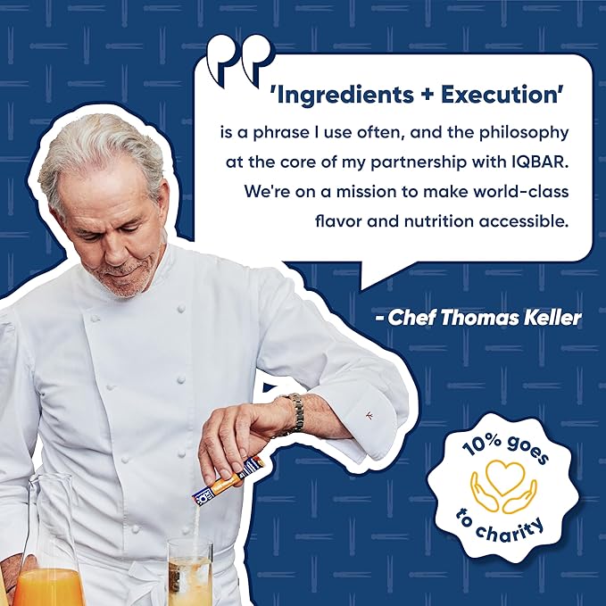 IQMIX x Chef Thomas Keller - Hydration Electrolyte Powder – 4-in-1 Formula for Hydration, Mental Clarity, Mood and Recovery – Sugar-Free, Keto, Magnesium L-Threonate, Lion’s Mane – 20 Count Yuzu Mango