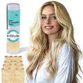 Irresistible Me Real Human Hair Extensions Clip Ins – 100% Human Hair Clip In Extensions for Length & Volume – Invisible Extension – Heat Resistant & Dyeable – Light Blonde, 24 Inches