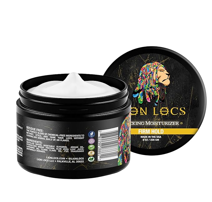 Beard Gains Lion Locs Hair Locking Dreads Moisturizer for Dreadlocks, Locks, Microlocs, Interlocks, Braidlocks, Braids, Fauxlocs, Twistlocks, or Sisterlocks (8oz) (Firm)