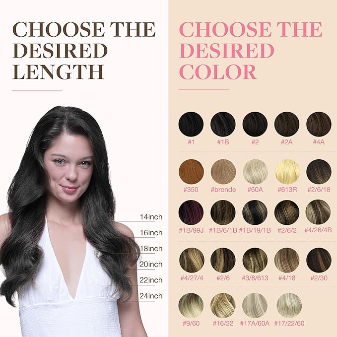 GOO GOO Tape in Hair Extensions Human Hair, 1B Natural black, 22inch 30g 10pcs, Skin Weft Seamless Invisible, Silky Straight with Thick Ends, Remy Human Hair