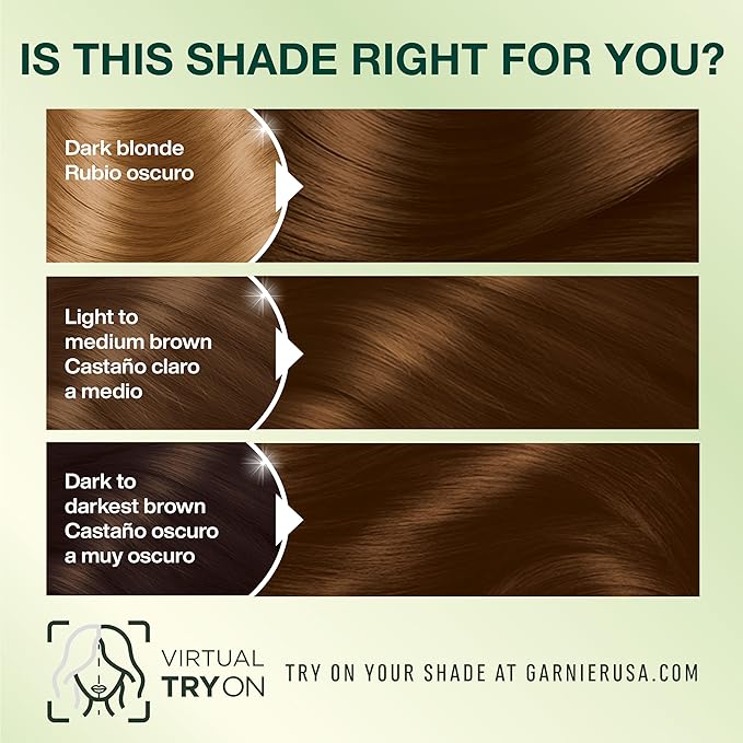 Garnier Hair Color Nutrisse Nourishing Creme, 53 Medium Golden Brown (Chestnut) Permanent Hair Dye, 2 Count (Packaging May Vary)
